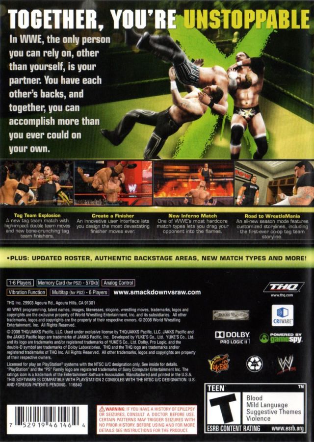 WWE SMACKDOWN VS RAW 2009 FEATURING ECW SONY PLAYSTATION 2 Ps2 Platinum Pal Fr Occasion 4005209122443 WWE SMACKDOWN VS RAW 2009 FEATURING ECW SONY PLAYSTATION 2 Ps2 Platinum Pal Fr Occasion 4005209122443