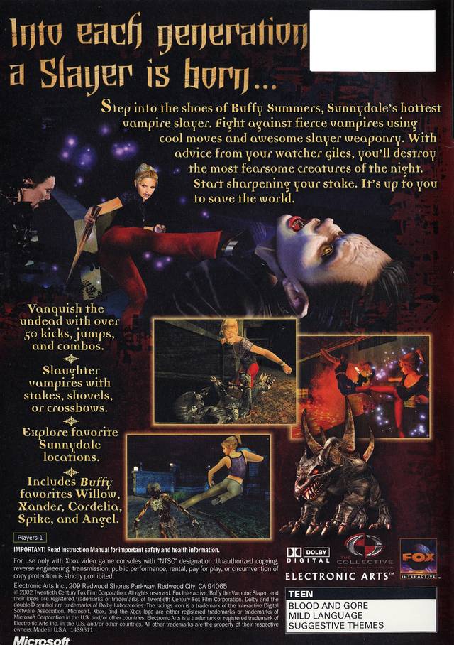 Buffy the Vampire Slayer - (XB) Xbox Video Games Electronic Arts   