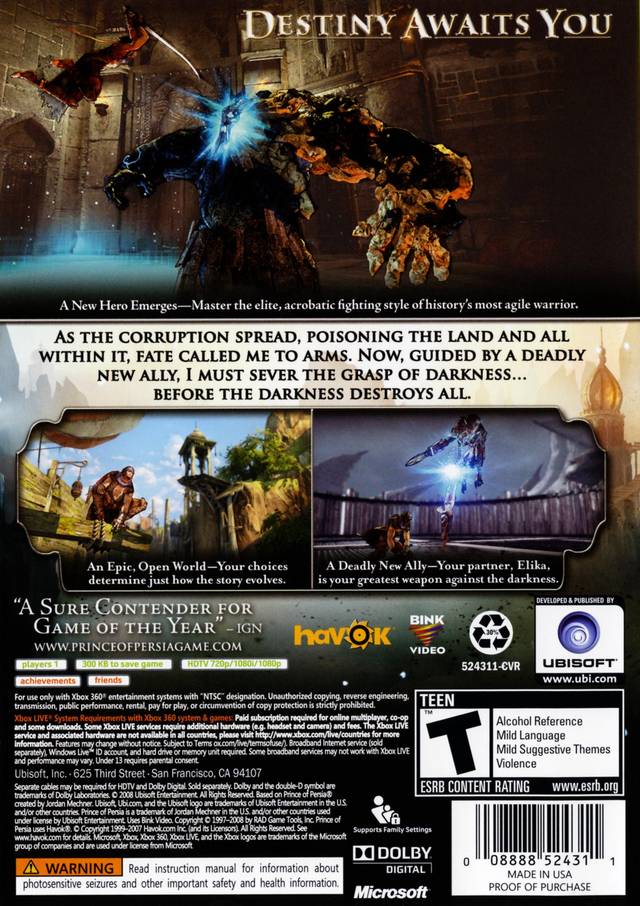 Prince of Persia - Xbox 360 [Pre-Owned] Video Games Ubisoft   