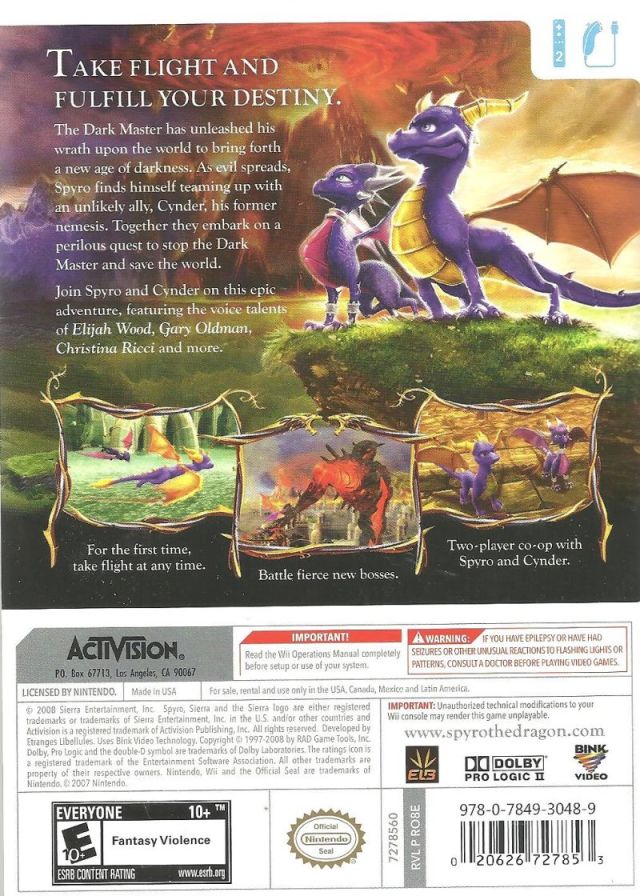 The Legend of Spyro: Dawn of the Dragon - Nintendo Wii [Pre-Owned] Video Games Activision   