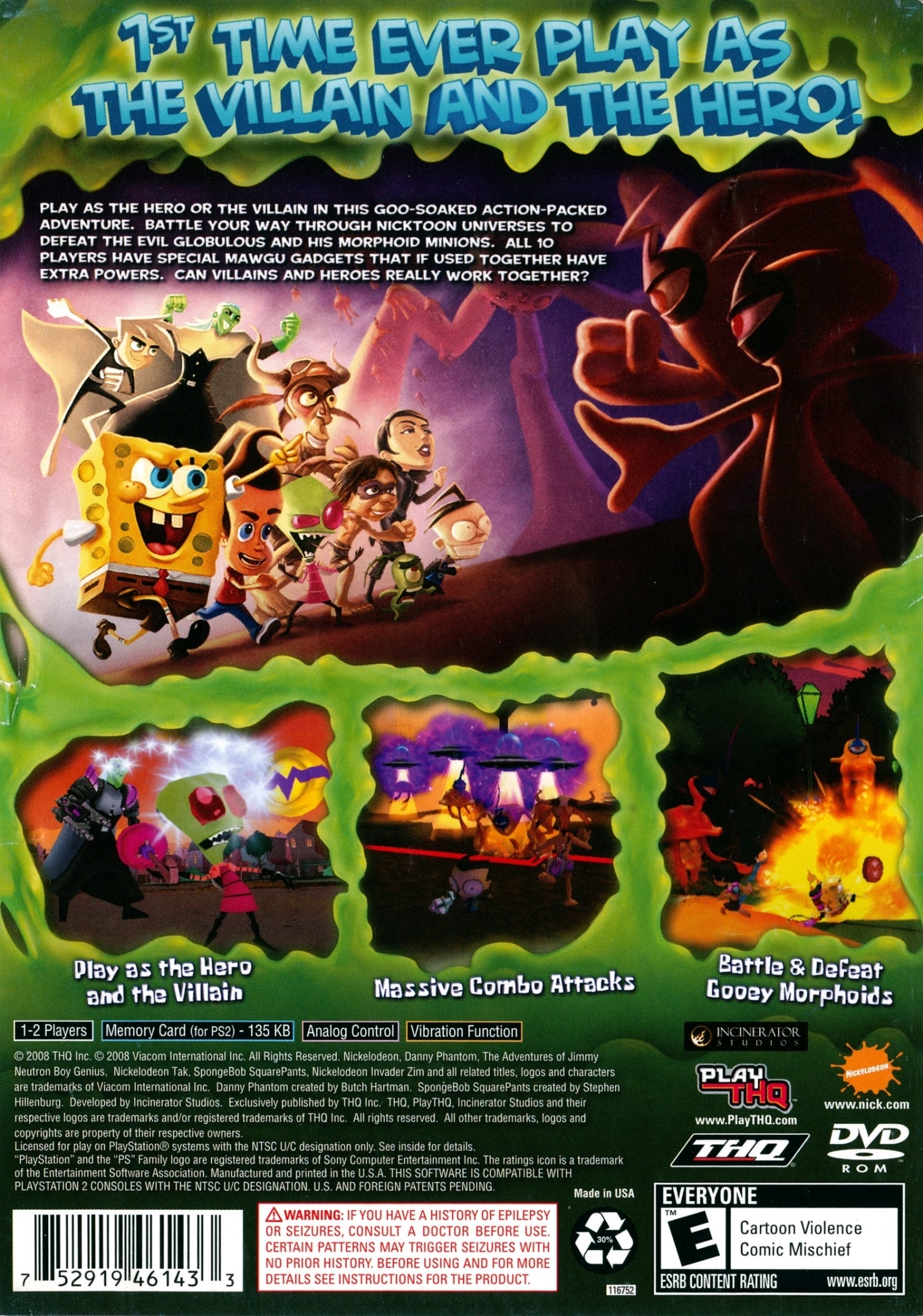 SpongeBob SquarePants featuring NickToons: Globs of Doom - (PS2) PlayStation 2 [Pre-Owned] Video Games THQ   