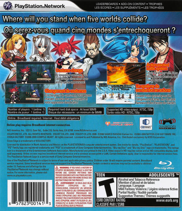Cross Edge - (PS3) PlayStation 3 [Pre-Owned] Video Games NIS America   