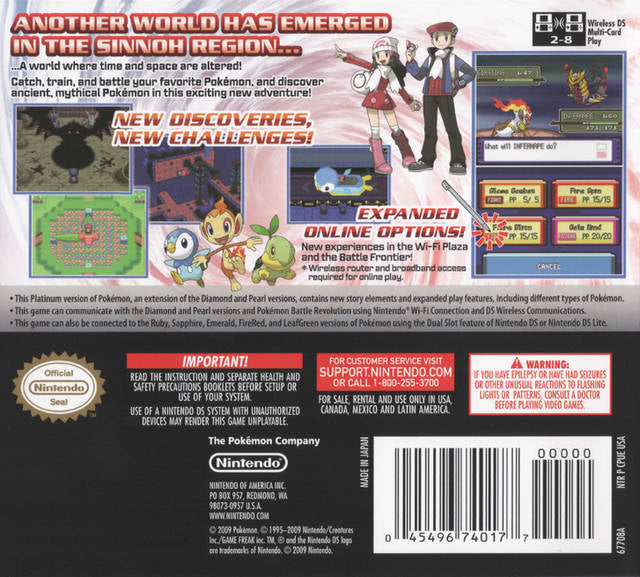 Pokemon Platinum Version - (NDS) Nintendo DS [Pre-Owned] Video Games Nintendo   