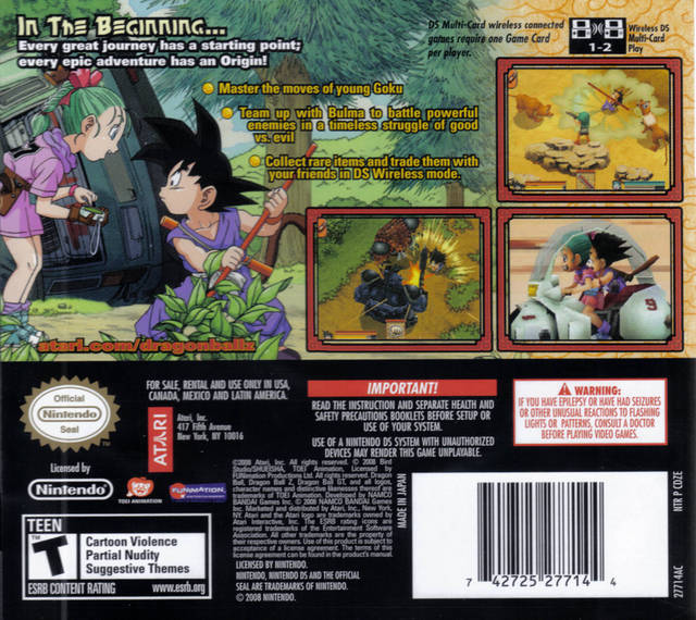 Dragon Ball: Origins - (NDS) Nintendo DS Video Games Atari