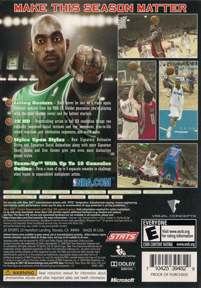 NBA 2K9 - Xbox 360 [Pre-Owned] Video Games 2K Sports   