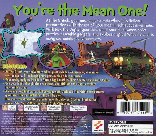 The Grinch - (PS1) PlayStation 1 [Pre-Owned] Video Games Konami   