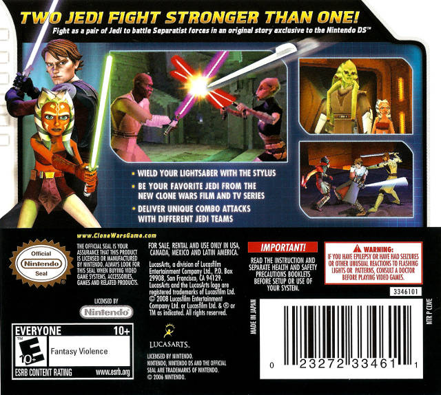 Star Wars The Clone Wars: Jedi Alliance - Nintendo DS Video Games LucasArts   