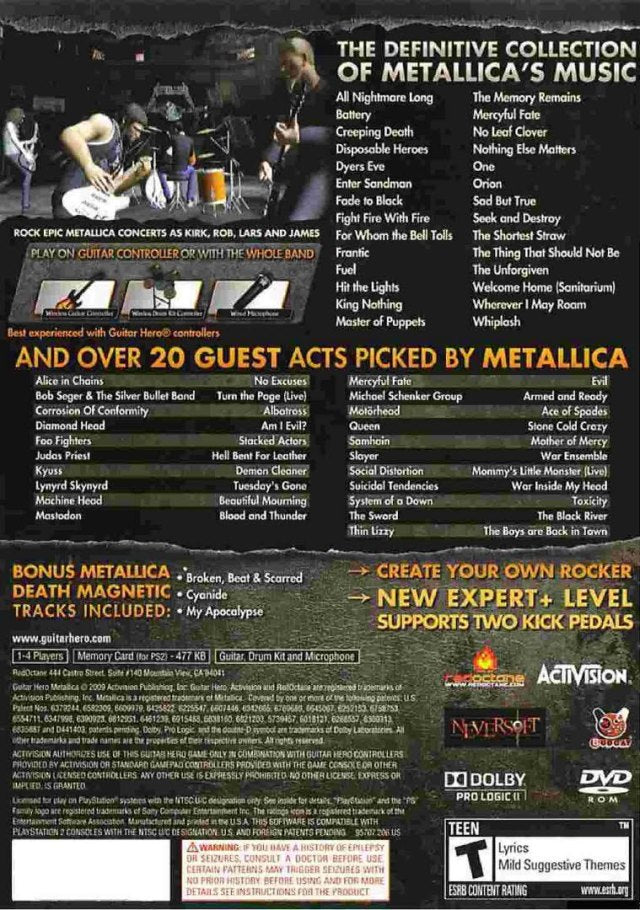 Guitar Hero: Metallica - (PS2) PlayStation 2 [Pre-Owned] Video Games Activision   