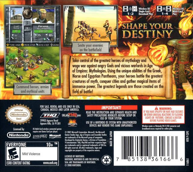 Age of Empires: Mythologies - (NDS) Nintendo DS [Pre-Owned] | J&L Game