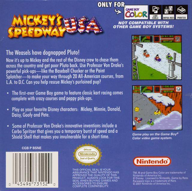 Mickey's Speedway USA - (GBC) Game Boy Color [Pre-Owned] Video Games Nintendo   