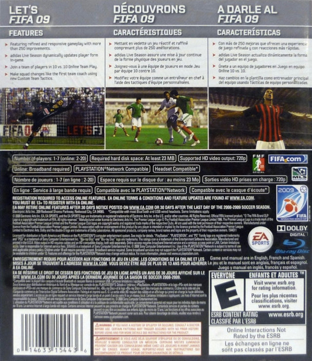 FIFA Soccer 09 - (PS3) PlayStation 3 [Pre-Owned] Video Games EA Sports   
