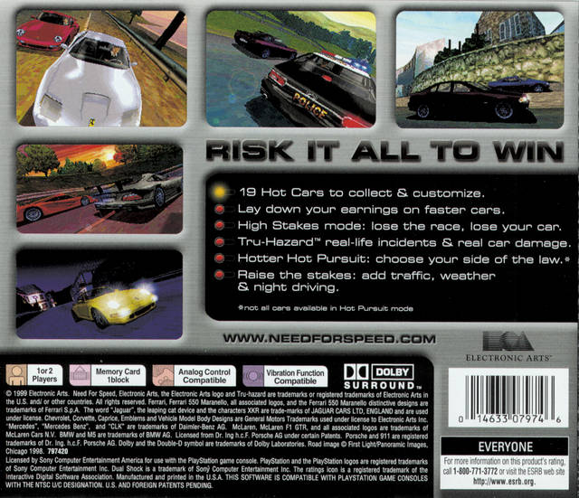 Need for Speed: High Stakes - (PS1) PlayStation 1 [Pre-Owned] Video Games Electronic Arts   