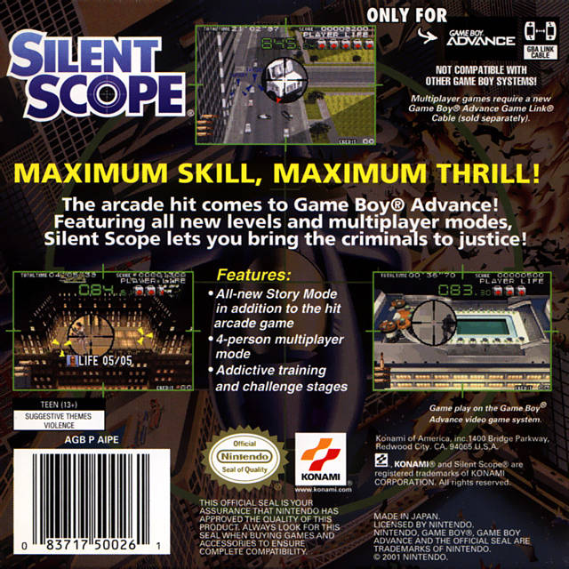 Silent Scope - (GBA) Game Boy Advance Video Games Konami   