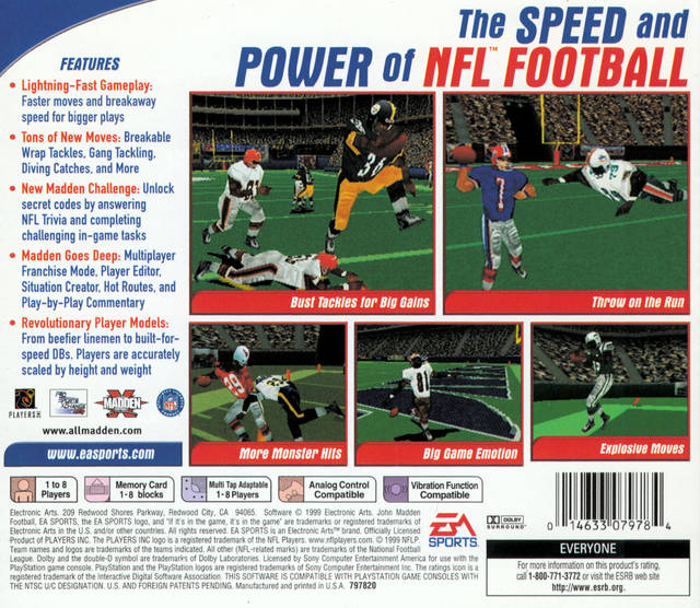 Madden NFL 2000 - (PS1) PlayStation 1 [Pre-Owned] Video Games EA Sports   