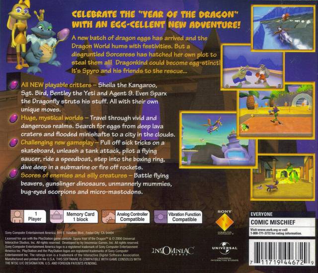 Spyro: Year of the Dragon (Greatest Hits) - (PS1) PlayStation 1 [Pre-Owned] Video Games SCEA   