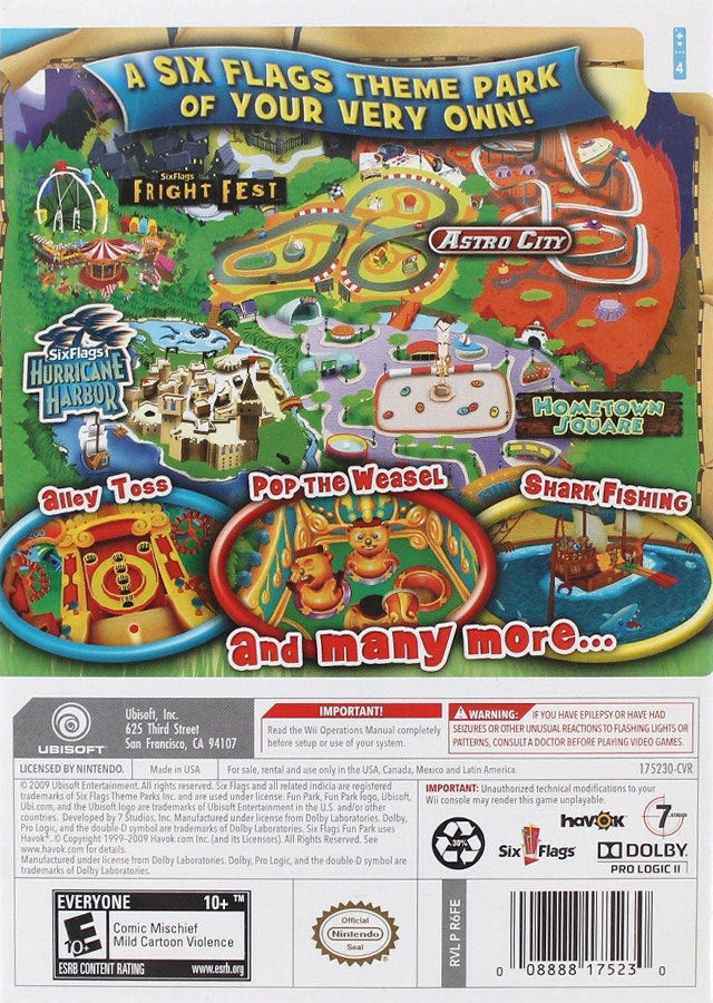 Six Flags Fun Park - Nintendo Wii [Pre-Owned] Video Games Ubisoft   