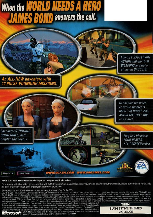 James Bond 007: Agent Under Fire - Xbox Video Games Electronic Arts   