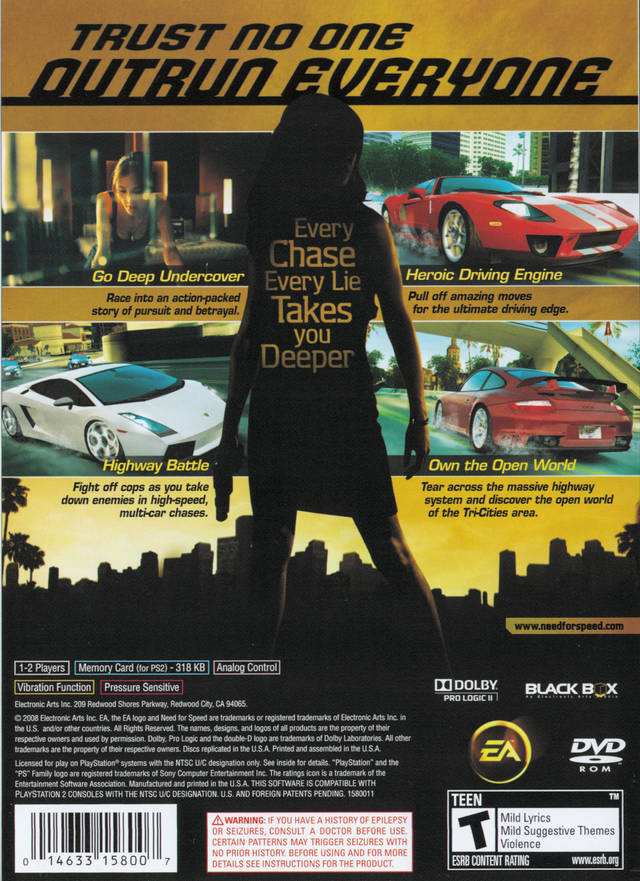 Need for Speed Undercover - (PS2) PlayStation 2 [Pre-Owned] Video Games Electronic Arts   