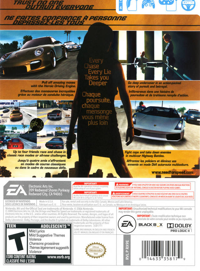 Need for Speed Undercover - Nintendo Wii [Pre-Owned] Video Games Electronic Arts   