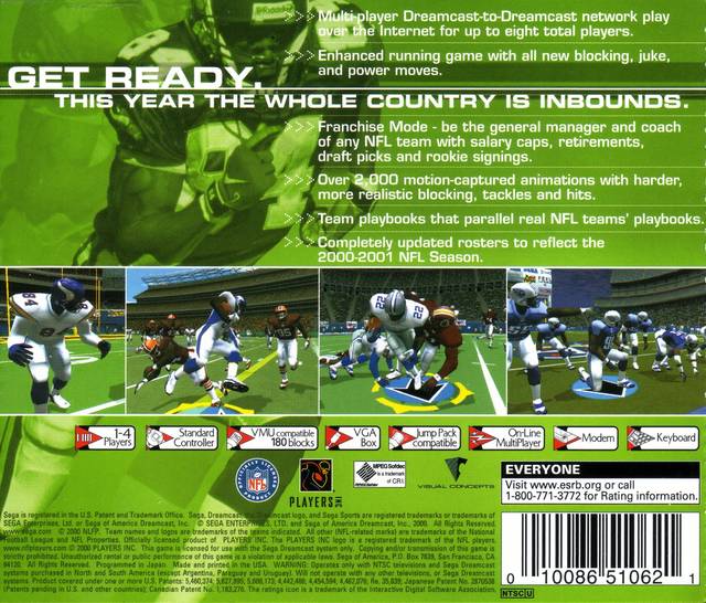 NFL 2K1 - (DC) SEGA Dreamcast [Pre-Owned] Video Games Sega   