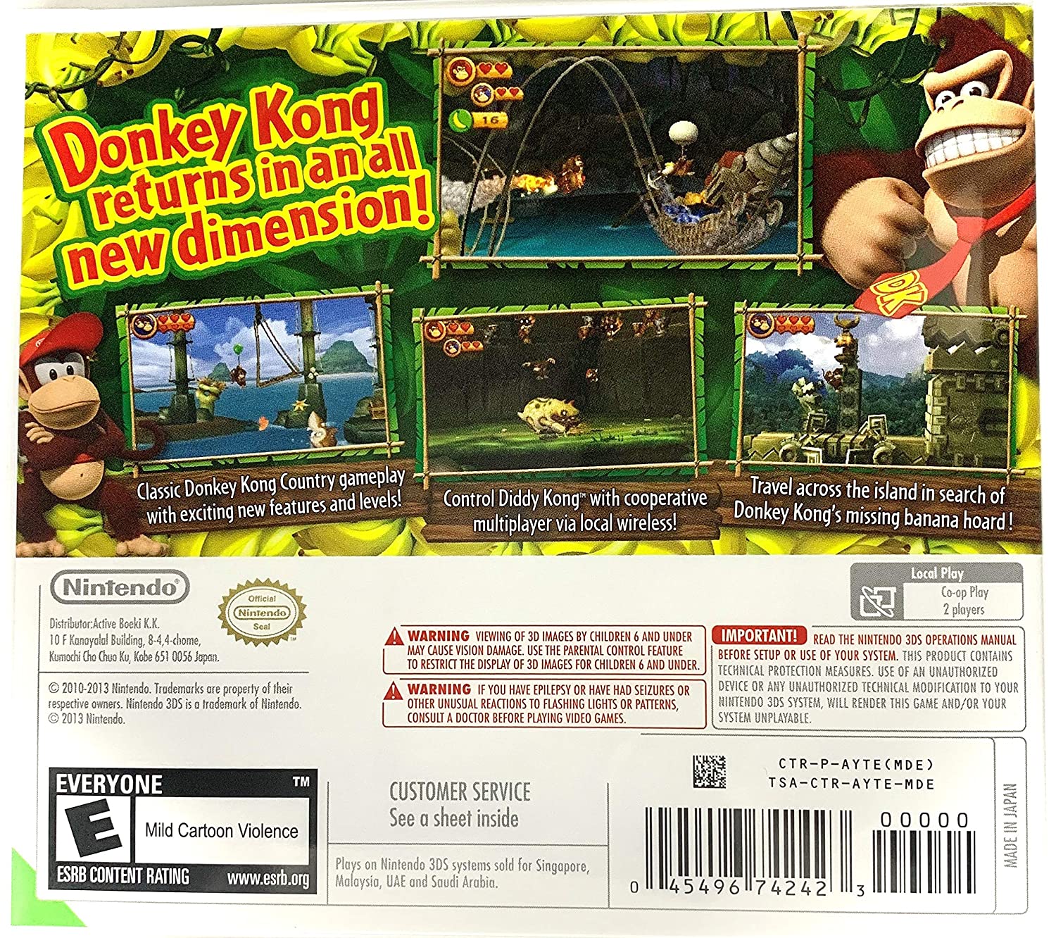 Donkey Kong Country Returns 3D - Nintendo 3DS (World Edition) Video Games Nintendo   