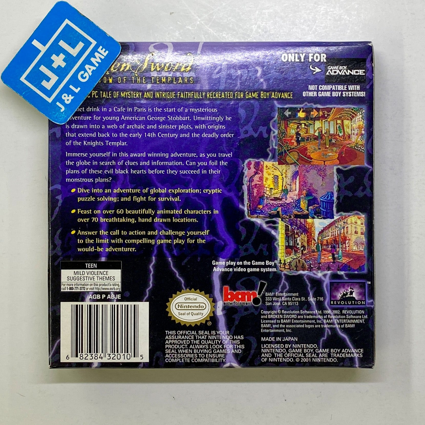 Broken Sword: The Shadow of the Templars - (GBA) Game Boy Advance [Pre-Owned] Video Games Bam Entertainment   