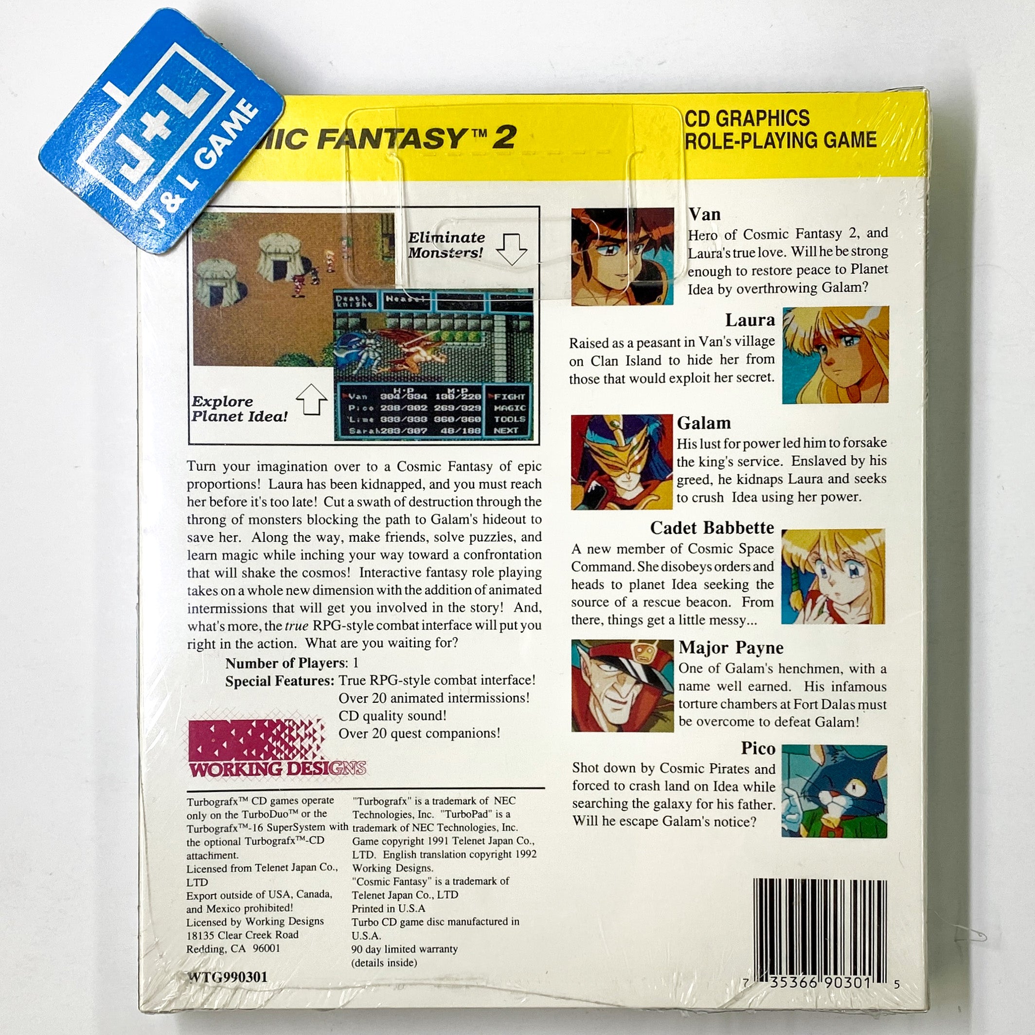 Cosmic Fantasy 2 - Turbo CD Video Games Working Designs   