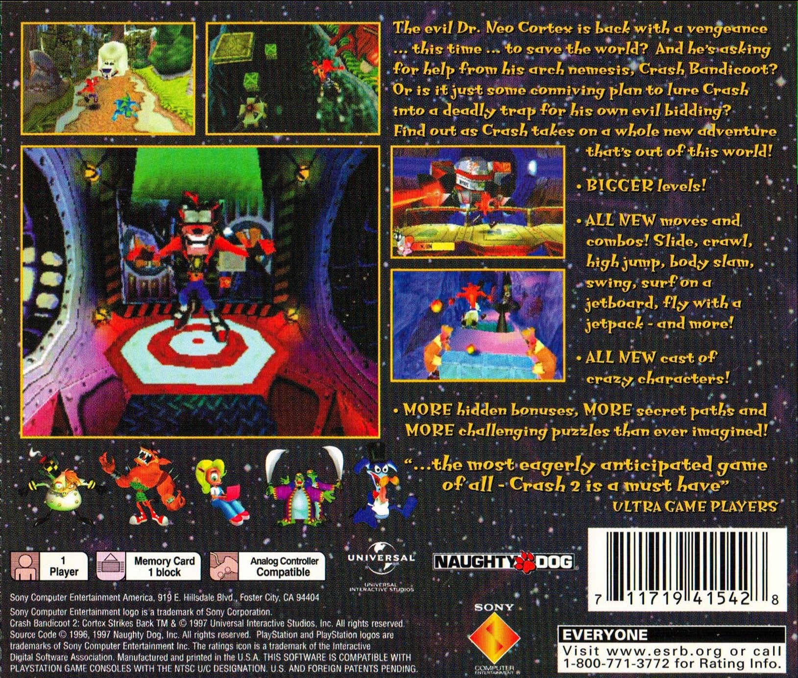 Crash Bandicoot 2: Cortex Strikes Back (Greatest Hits) - (PS1) PlayStation 1 [Pre-Owned] Video Games SCEA   