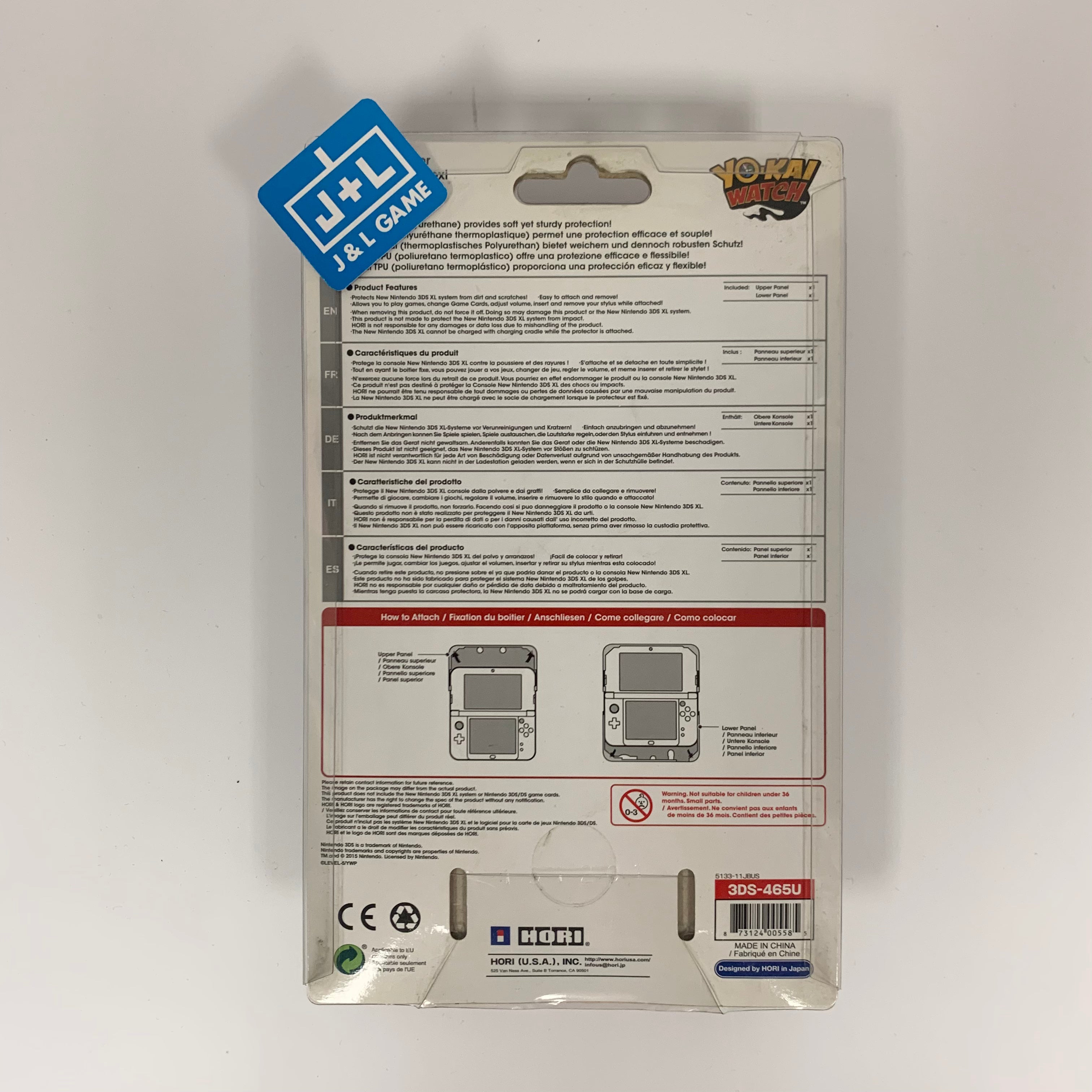 HORI New Nintendo 3DS XL  Yo-Kai Watch Duraflexi Protector (Jibanyan) - Nintendo 3DS Accessories Hori   