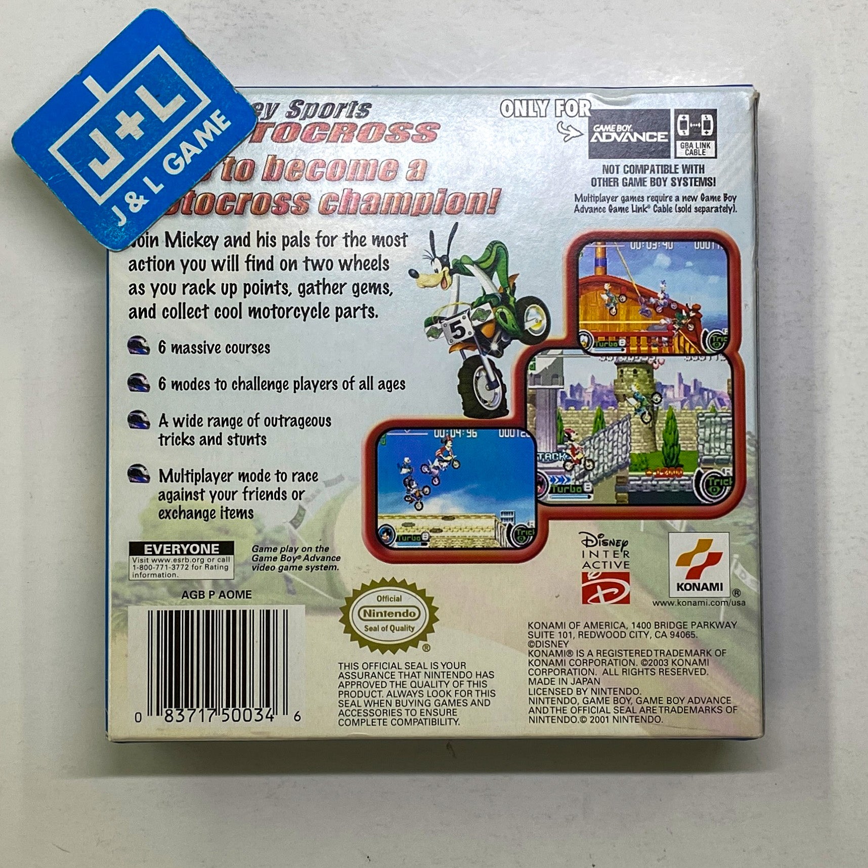 Disney Sports: Motocross - (GBA) Game Boy Advance [Pre-Owned] Video Games Konami   