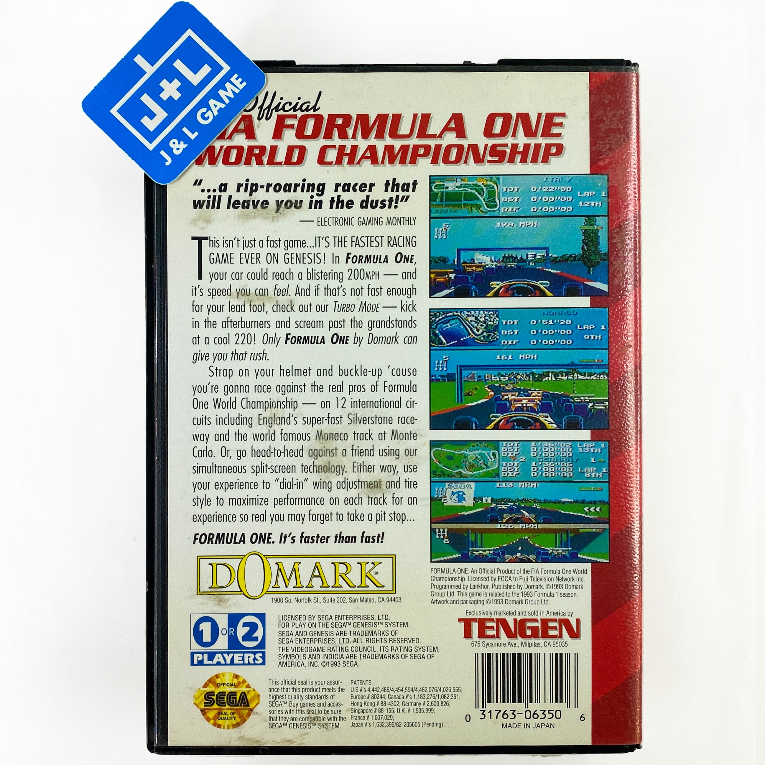 Formula One - SEGA Genesis [Pre-Owned] Video Games Tengen   
