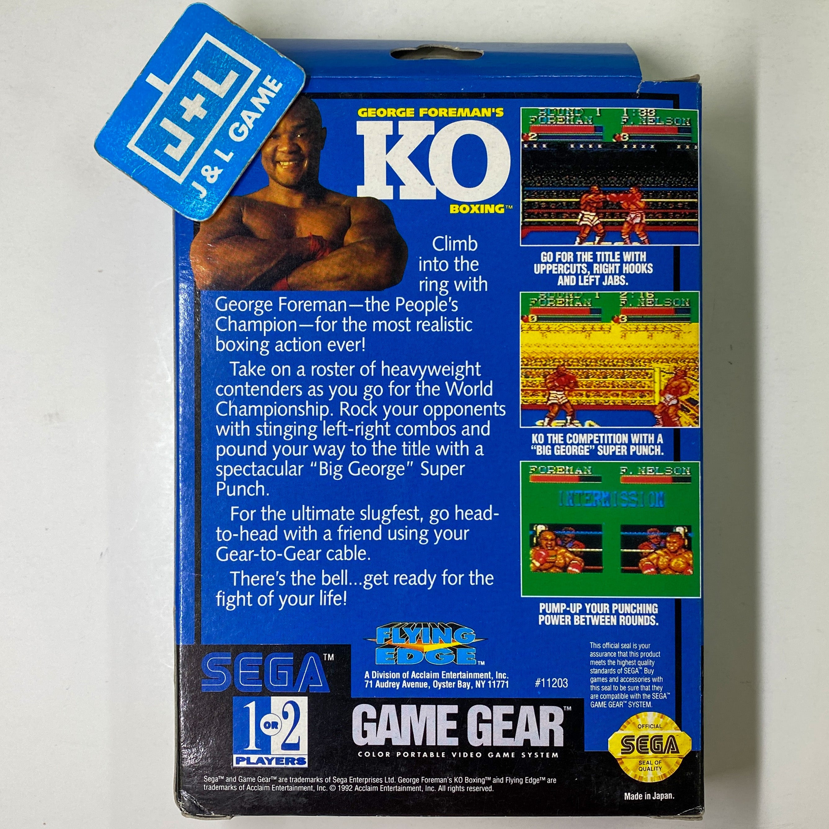 George Foreman's KO Boxing Sega Game Gear Neuf George Foreman's KO Boxing Sega Game Gear Neuf