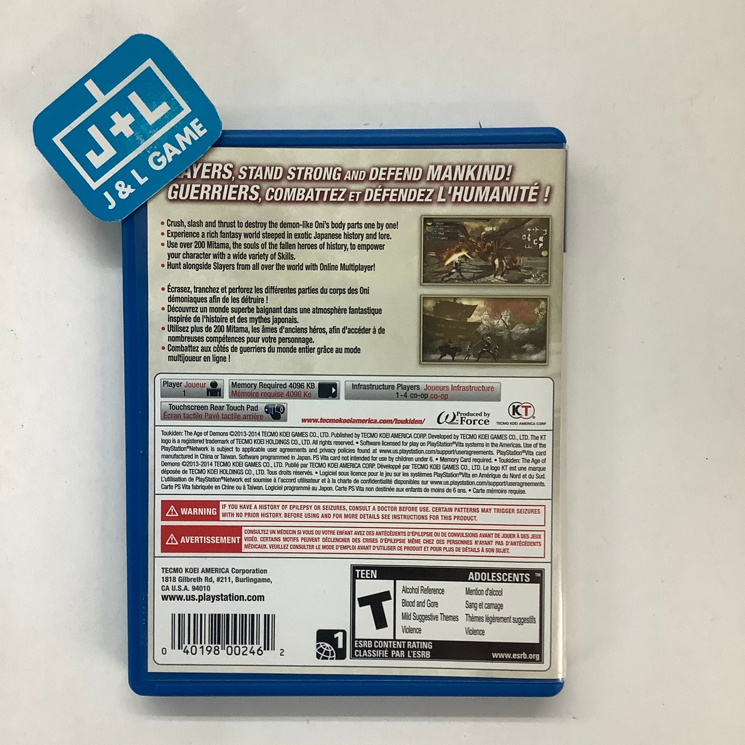 Toukiden: The Age of Demons - (PSV) PlayStation Vita [Pre-Owned] Video Games Tecmo Koei   