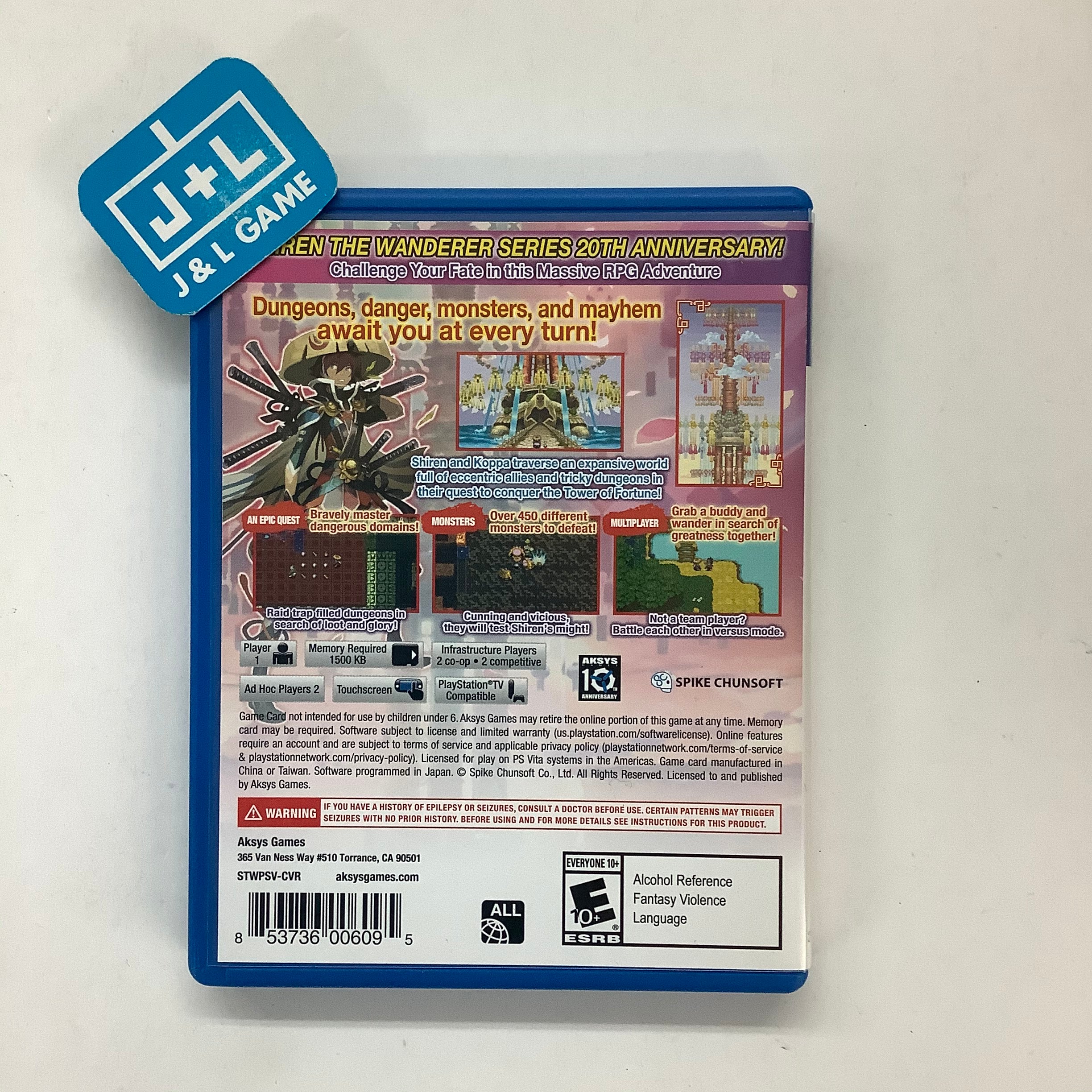 Shiren the Wanderer: The Tower of Fortune and the Dice of Fate - (PSV) PlayStation Vita [Pre-Owned] Video Games Aksys Games   