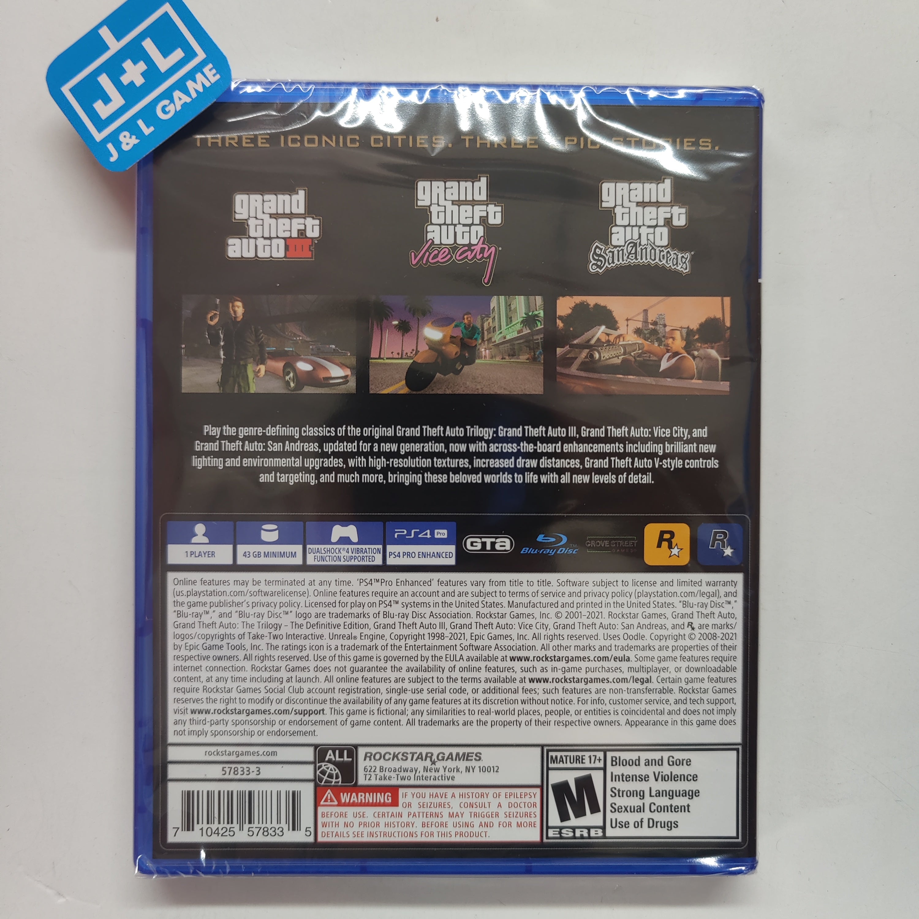 Grand Theft Auto: The Trilogy- The Definitive Edition - (PS4) PlayStation 4 Video Games Rockstar Games   