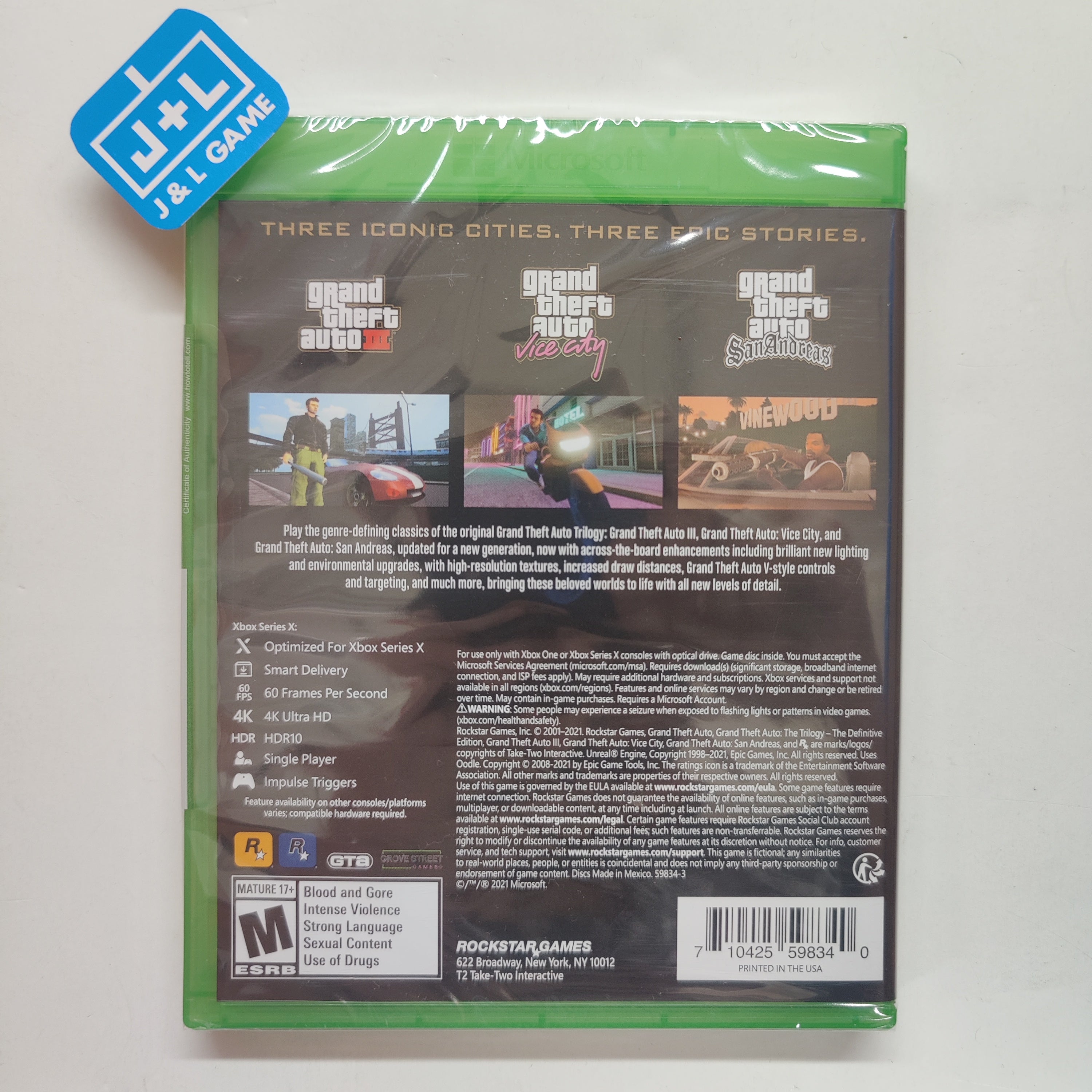 Grand Theft Auto: The Trilogy- The Definitive Edition - (XSX) Xbox Series X Video Games Rockstar Games   