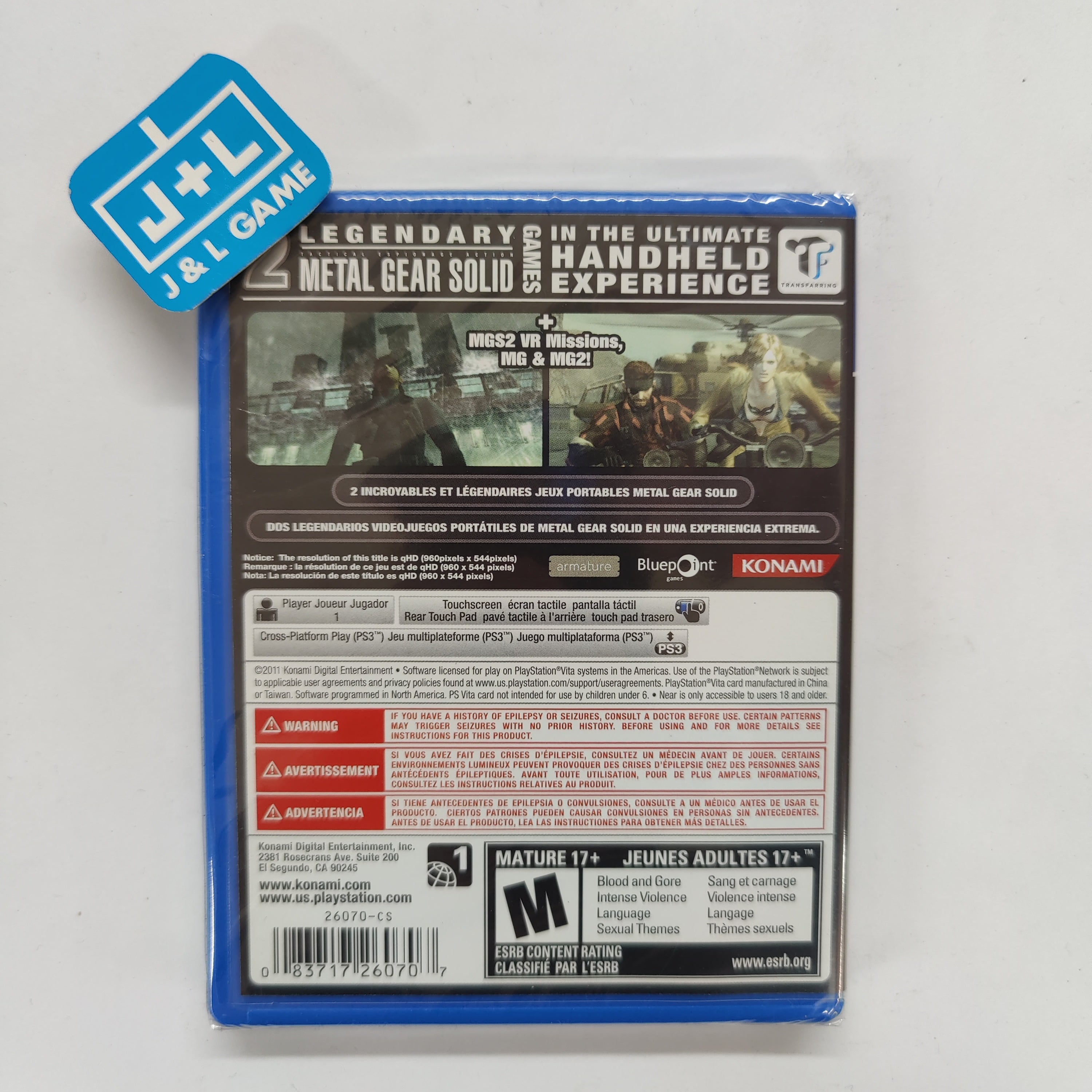 Metal Gear Solid HD Collection - (PSV) PlayStation Vita Video Games Konami   