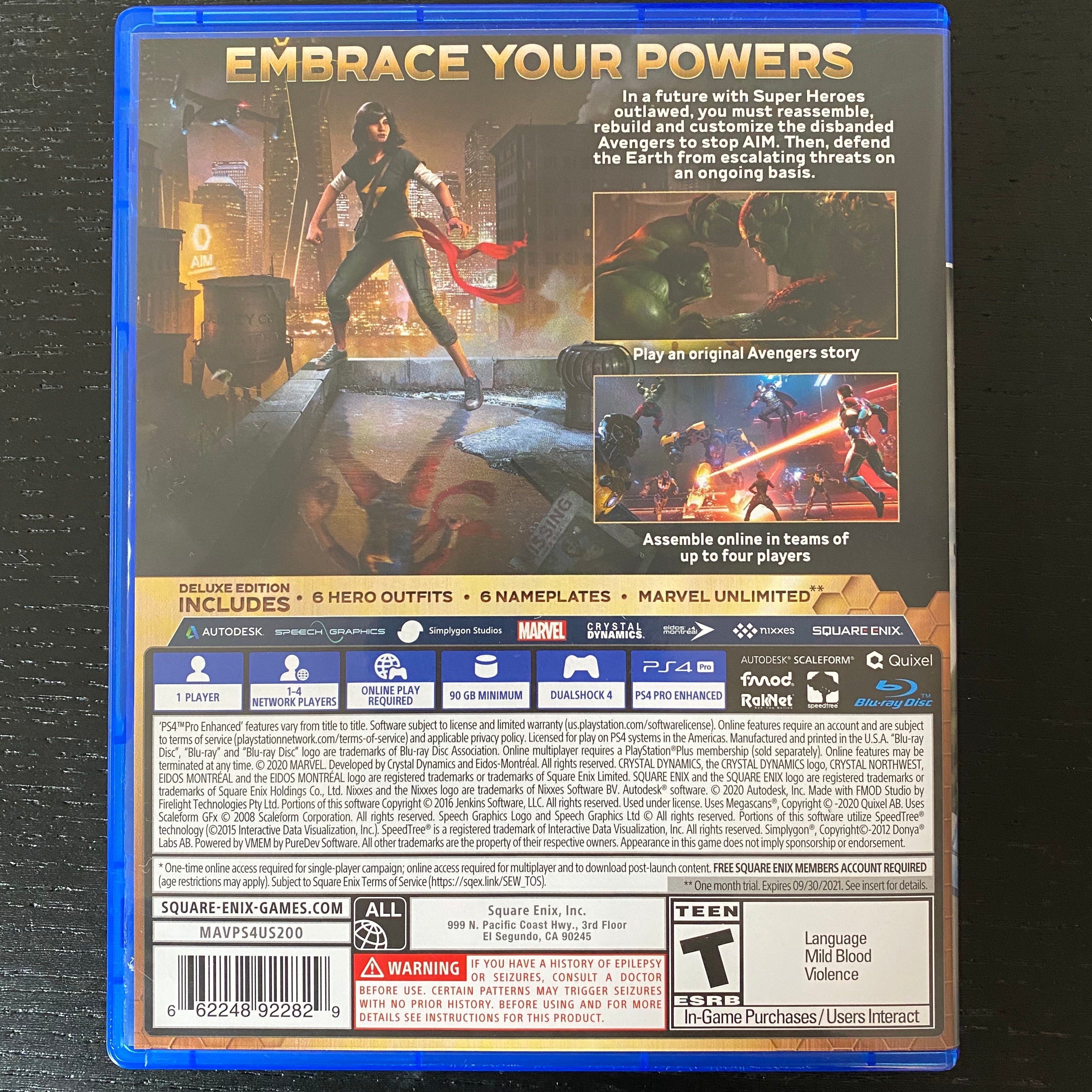 Marvel's Avengers: Deluxe Edition - (PS4) PlayStation 4 [UNBOXING] Video Games Square Enix   