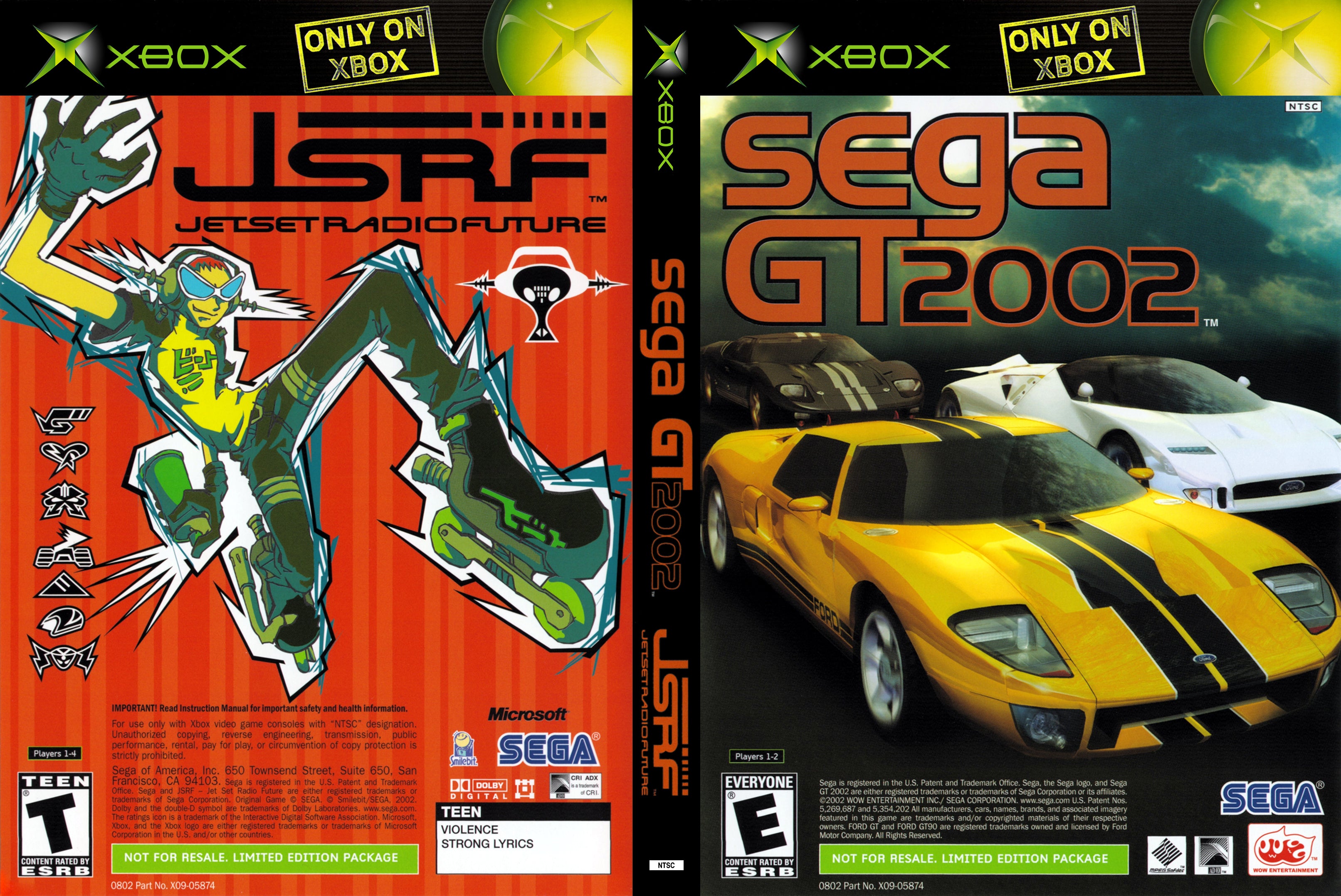 Sega GT 2002 & JSRF: Jet Set Radio Future - (XB) Xbox [Pre-Owned] Video Games Sega   
