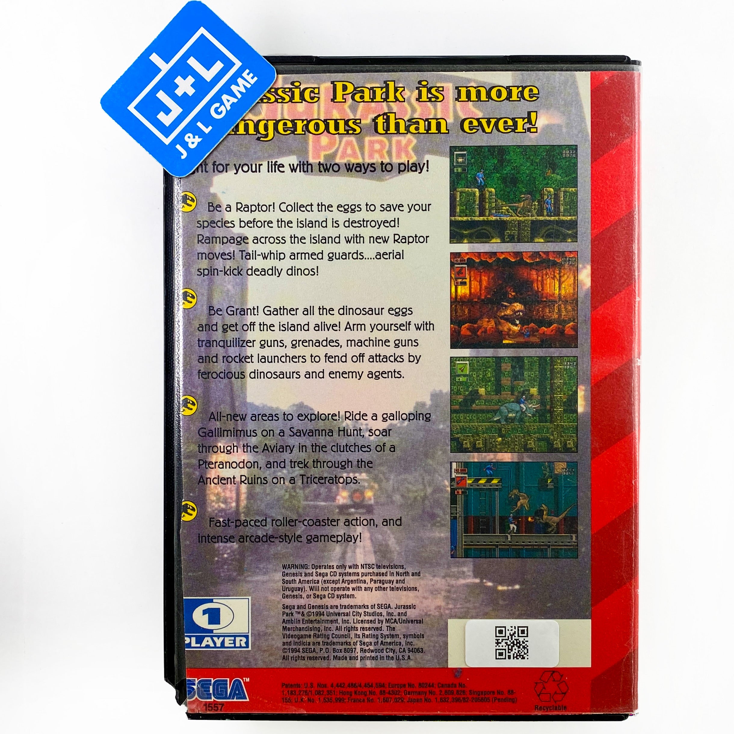 Jurassic Park: Rampage Edition - SEGA Genesis [Pre-Owned] Video Games Sega   