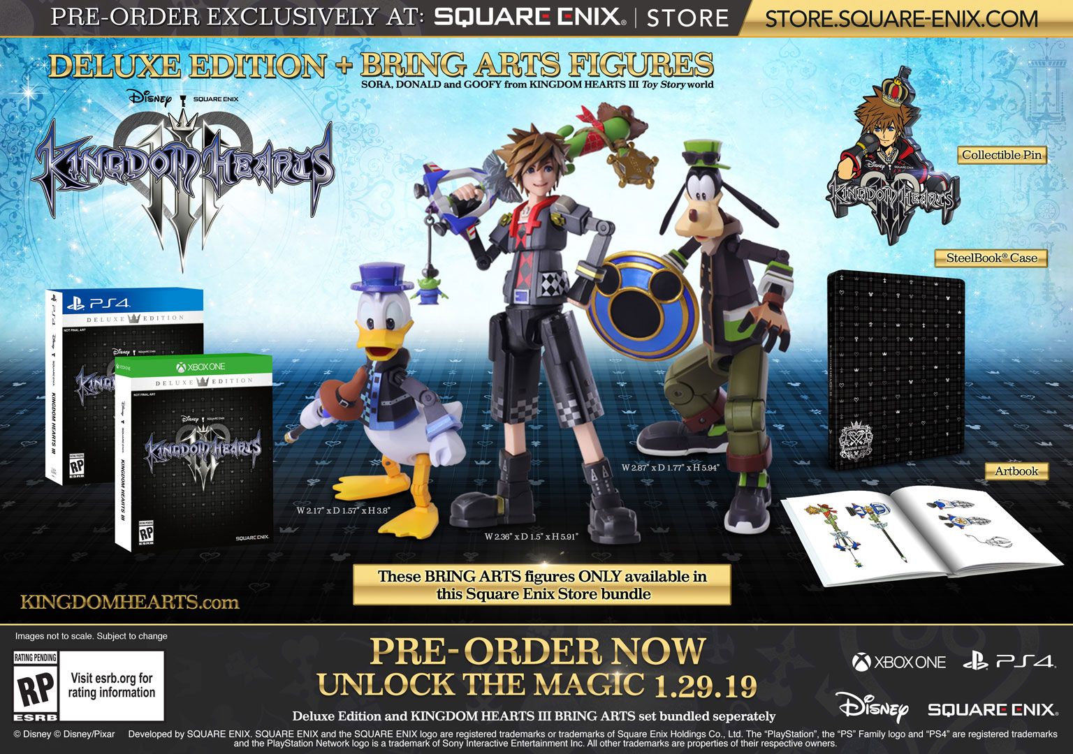 Kingdom Hearts III (Deluxe Edition + Bring Arts Figures) - (XB1) Xbox One Video Games Square Enix   