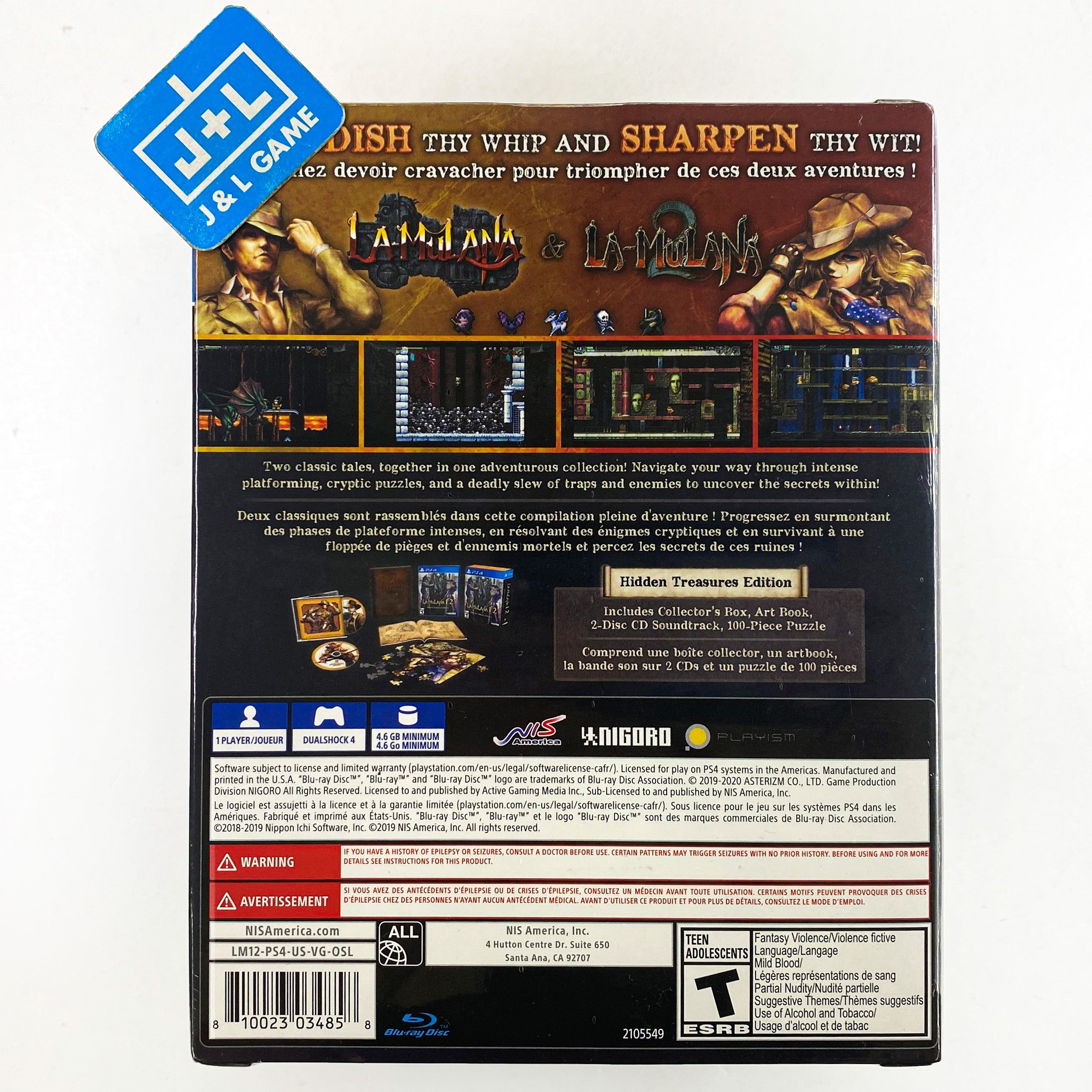 LA-MULANA 1 & 2 (Hidden Treasures Edition) - (PS4) PlayStation 4 Video Games NIS America   