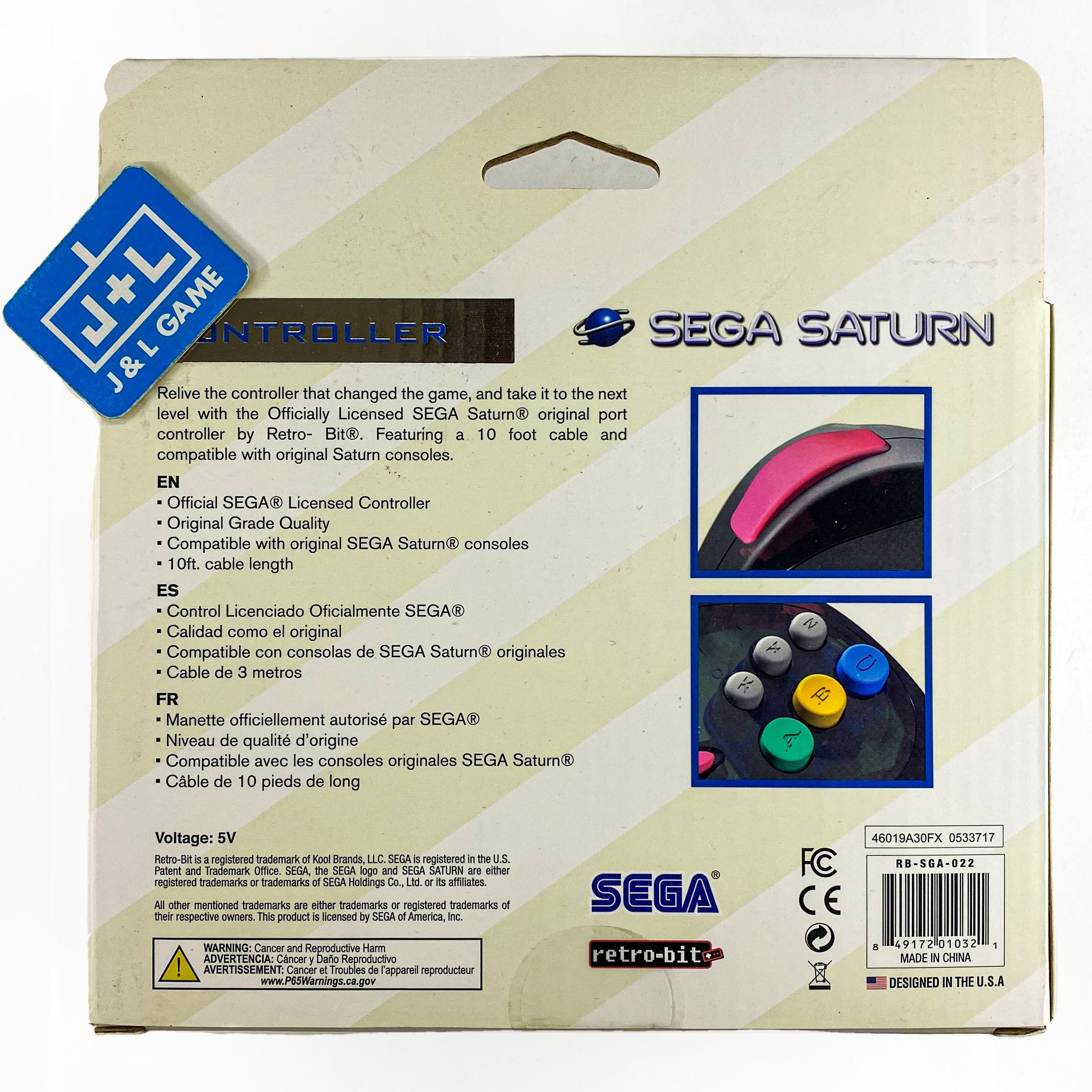 Retro-Bit Official Controller (Slate Grey) - (SS) Sega Saturn Accessories Retro-Bit   