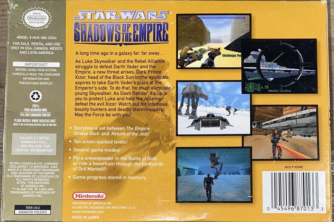 Star Wars: Shadows of the Empire (Players Choice) - (N64