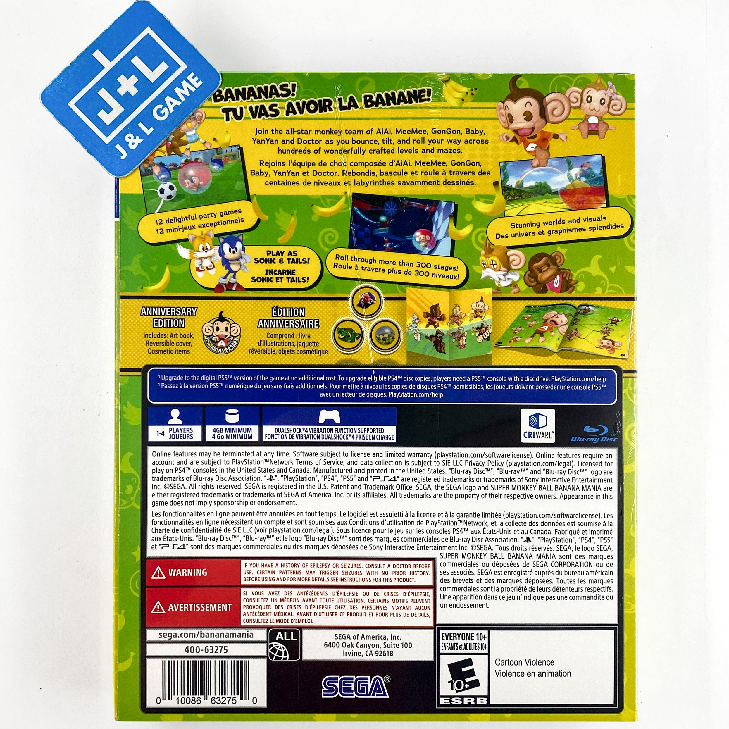 Super Monkey Ball Banana Mania: Anniversary Launch Edition - PlayStation 4 Video Games SEGA   