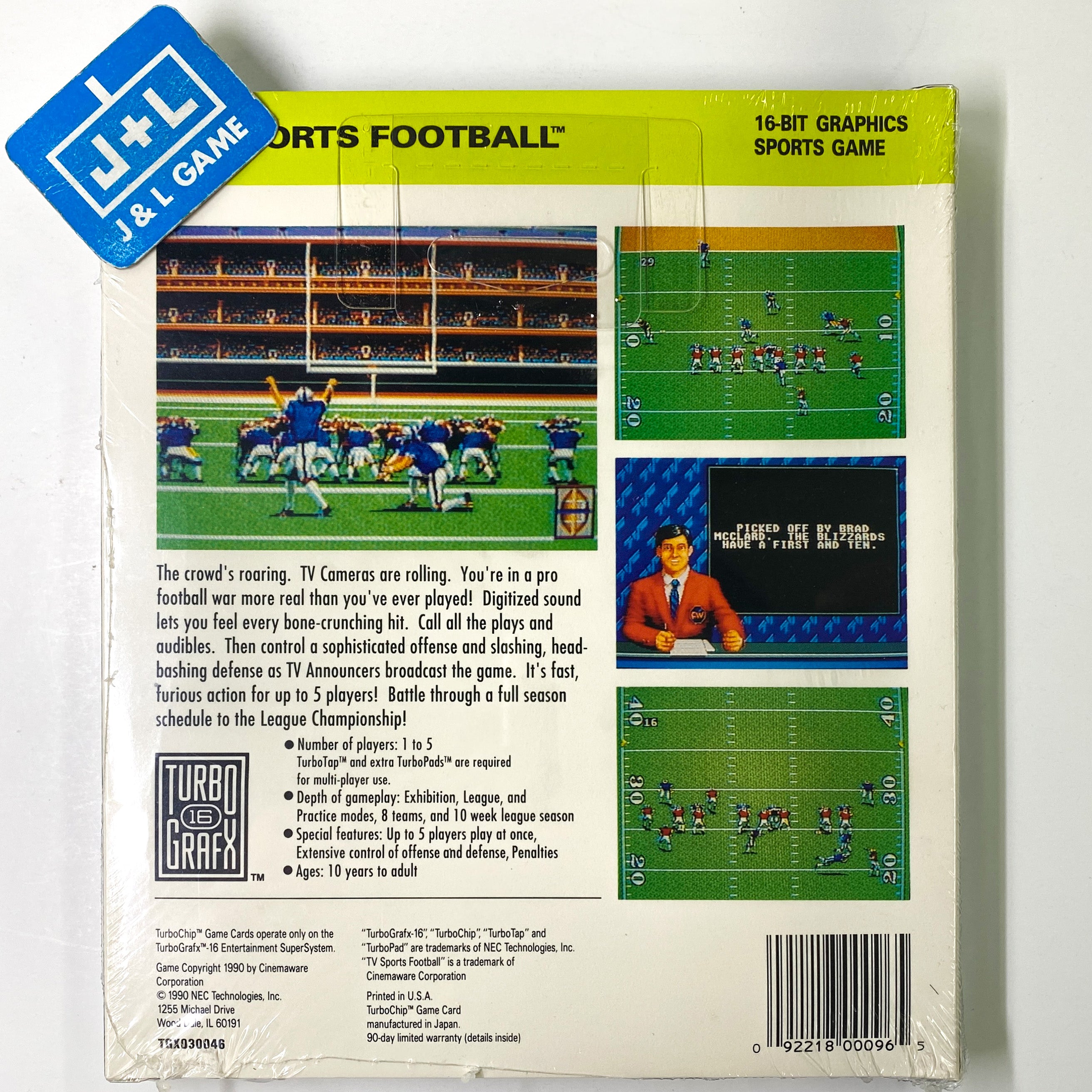 TV Sports Football - TurboGrafx-16 Video Games NEC   