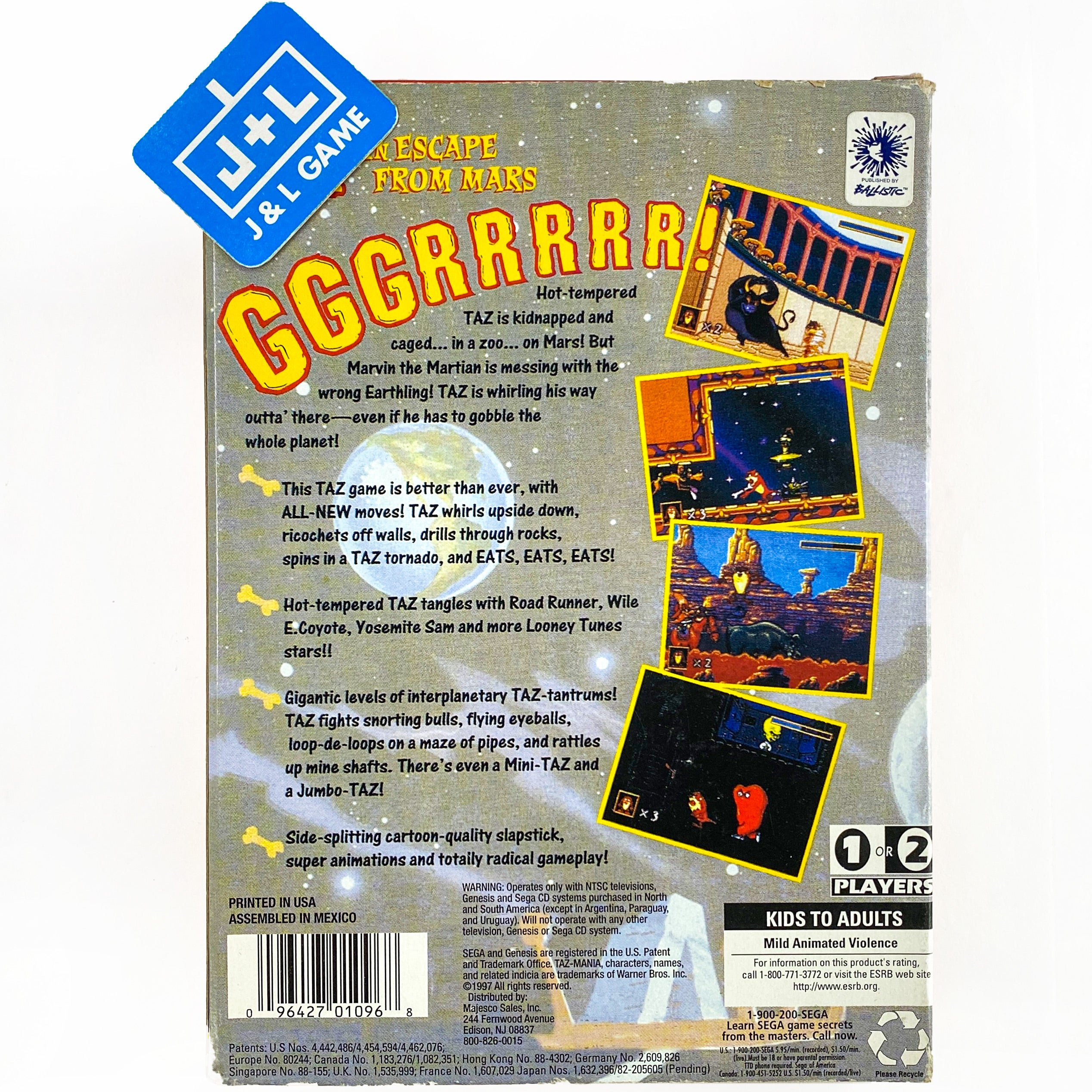 Taz in Escape From Mars (Mega Hit Series) - SEGA Genesis [Pre-Owned] Video Games Ballistic   