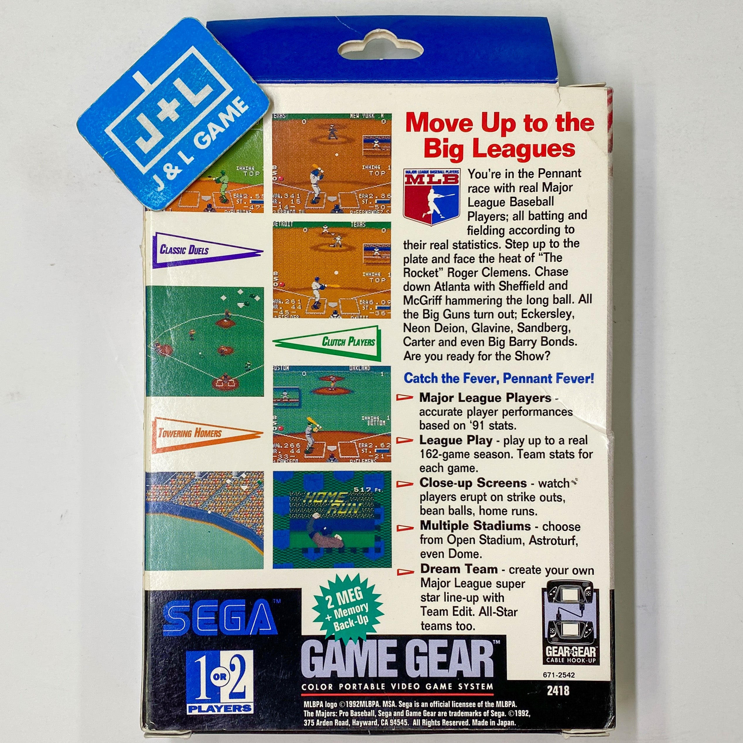 The Majors: Pro Baseball - SEGA GameGear [Pre-Owned] Video Games Sega   
