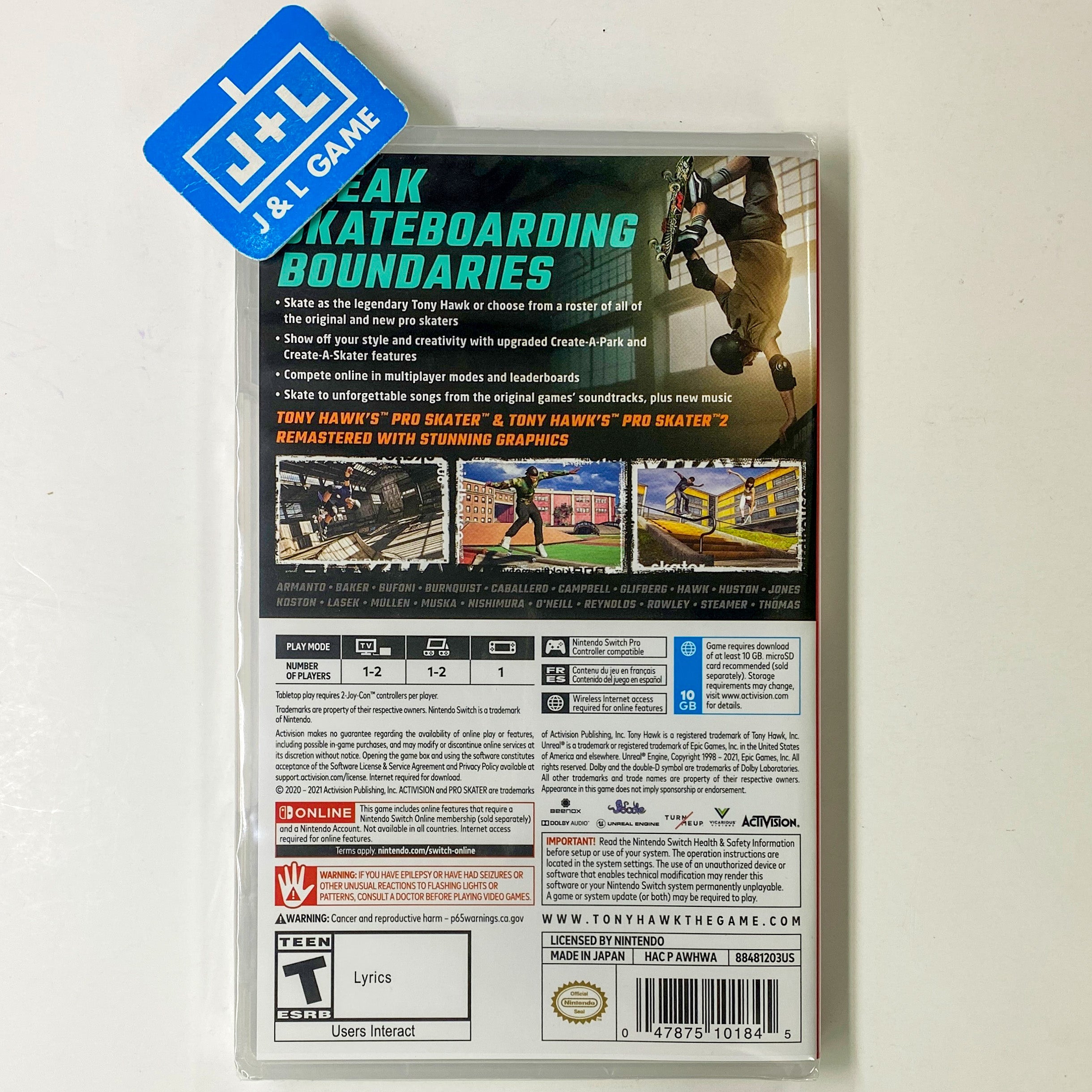 Tony Hawk's Pro Skater 1+2 - (NSW) Nintendo Switch Video Games Activision   