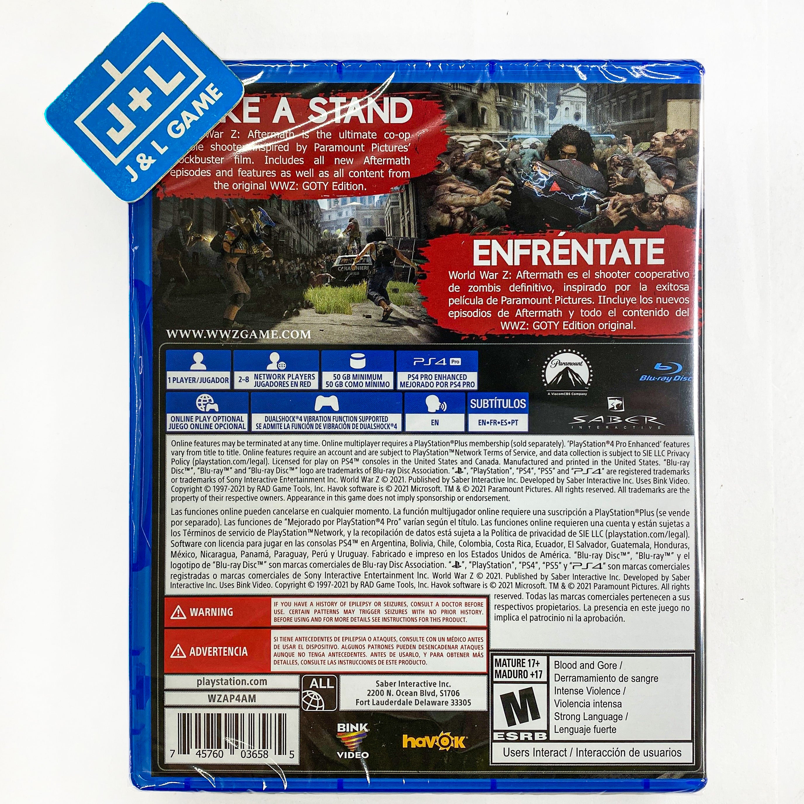 World War Z: Aftermath - (PS4) PlayStation 4 Video Games Game Mill   